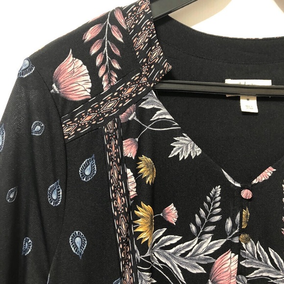 STYLE & CO | Black Peasant Boho Long Sleeve Dress - Picture 6 of 16